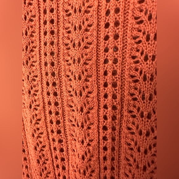 Outerknown Terracotta Bardot Pointelle Sweater - Picture 3 of 6